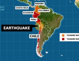 CILE: forte terremoto e lieve tsunami, 6 morti